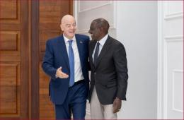 FIFA president Gianni Infantino with Kenya's President William Ruto.